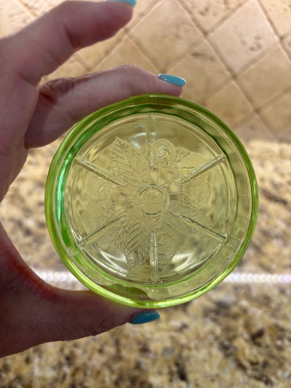 Uranium glass coaster